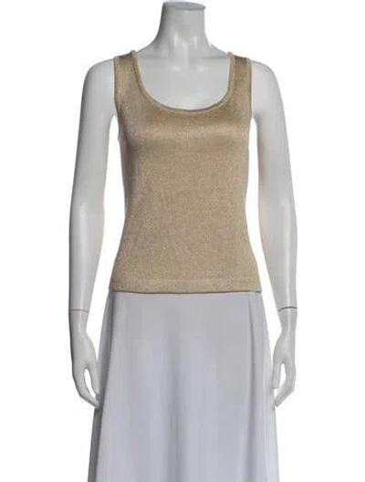 Pre-owned St John Scoop Neck Sleeveless Top In Neutral