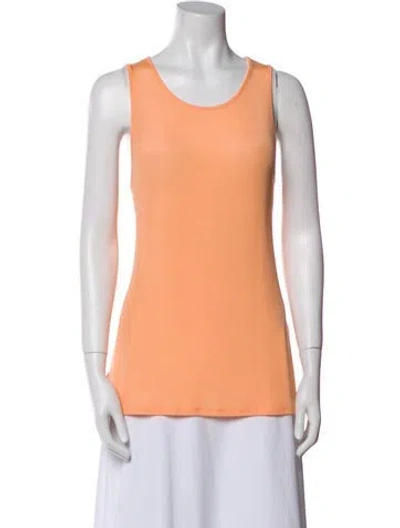 Pre-owned St John Scoop Neck Sleeveless Top In Orange