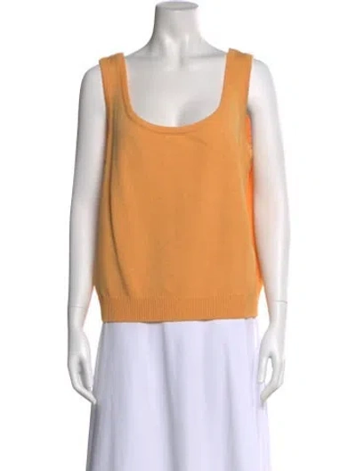 Pre-owned St John Scoop Neck Sleeveless Top In Orange