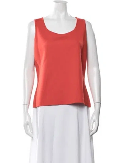 Pre-owned St John Scoop Neck Sleeveless Top In Orange