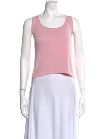 Pre-owned St John Scoop Neck Sleeveless Top In Pink