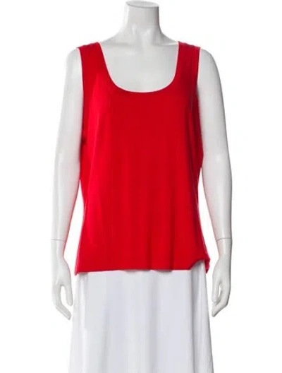 Pre-owned St John Scoop Neck Sleeveless Top In Pink
