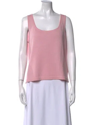 Pre-owned St John Scoop Neck Sleeveless Top In Pink