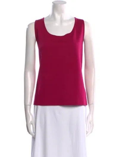 Pre-owned St John Scoop Neck Sleeveless Top In Pink