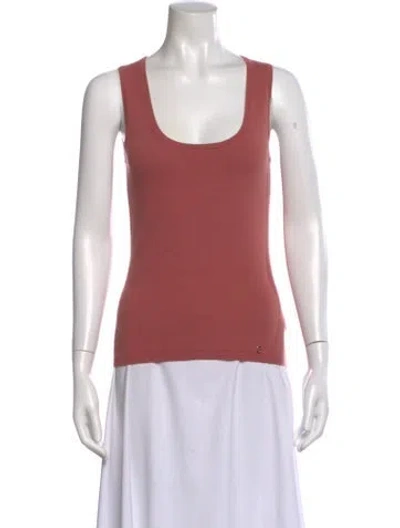 Pre-owned St John Scoop Neck Sleeveless Top In Pink