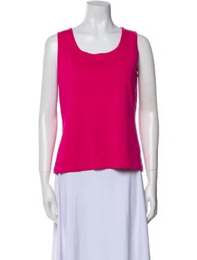 Pre-owned St John Scoop Neck Sleeveless Top In Pink