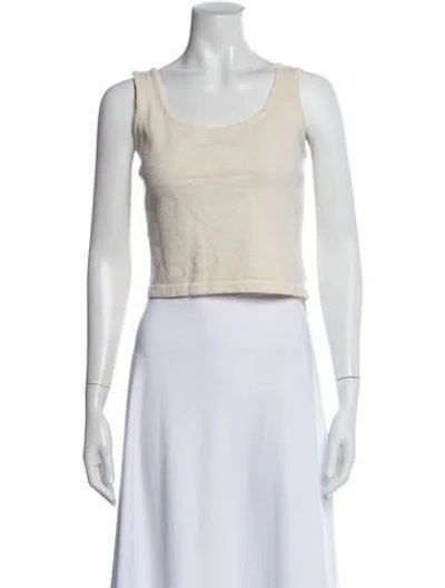 Pre-owned St John Scoop Neck Sleeveless Top In Pink