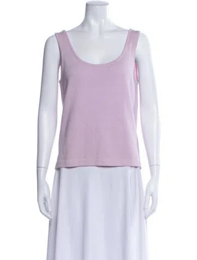 Pre-owned St John Scoop Neck Sleeveless Top In Pink