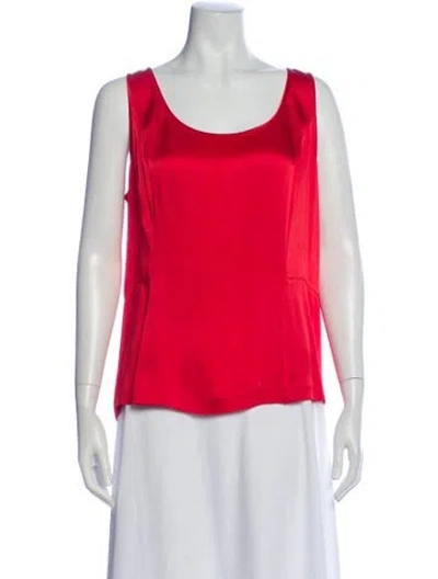 Pre-owned St John Scoop Neck Sleeveless Top In Pink