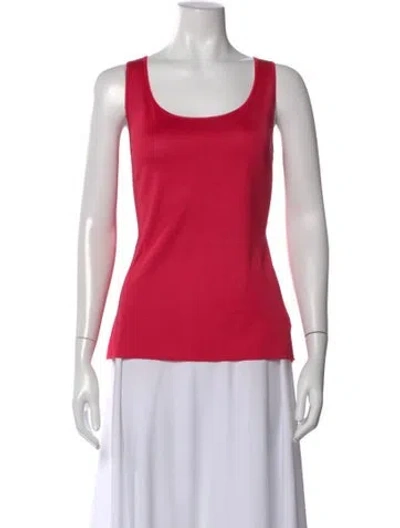 Pre-owned St John Scoop Neck Sleeveless Top In Pink