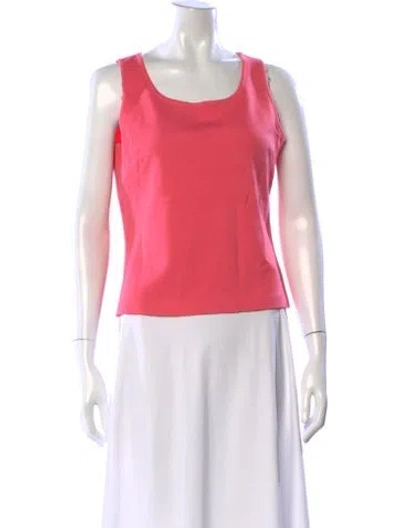 Pre-owned St John Scoop Neck Sleeveless Top In Pink