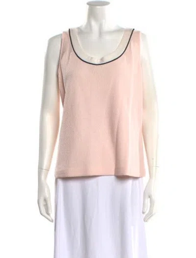 Pre-owned St John Scoop Neck Sleeveless Top In Pink