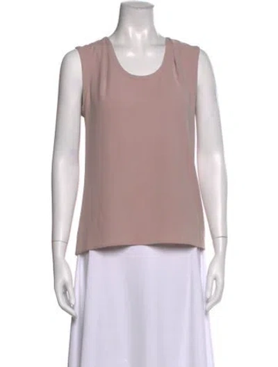 Pre-owned St John Scoop Neck Sleeveless Top In Pink