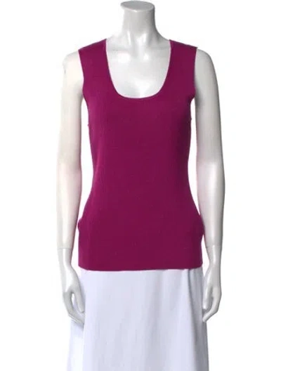 Pre-owned St John Scoop Neck Sleeveless Top In Purple