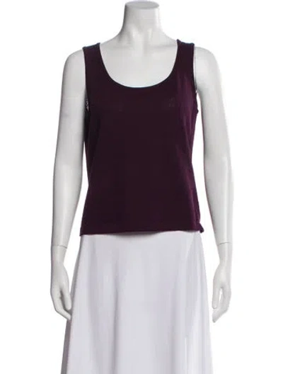 Pre-owned St John Scoop Neck Sleeveless Top In Purple
