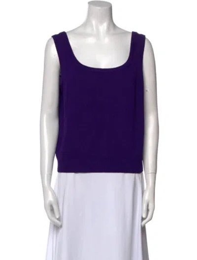 Pre-owned St John Scoop Neck Sleeveless Top In Purple