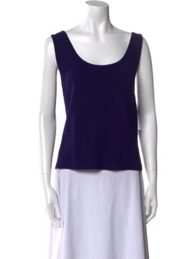 Pre-owned St John Scoop Neck Sleeveless Top In Purple