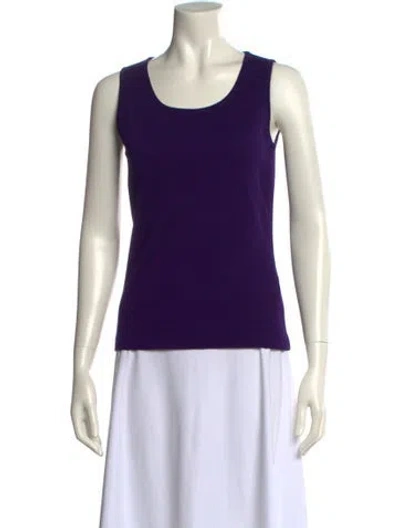 Pre-owned St John Scoop Neck Sleeveless Top In Purple