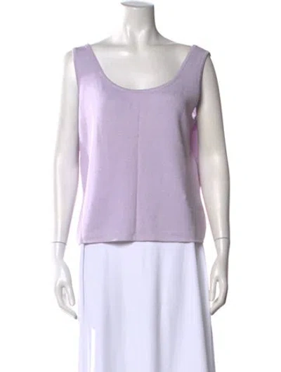 Pre-owned St John Scoop Neck Sleeveless Top In Purple