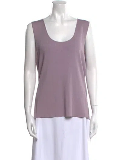 Pre-owned St John Scoop Neck Sleeveless Top In Purple