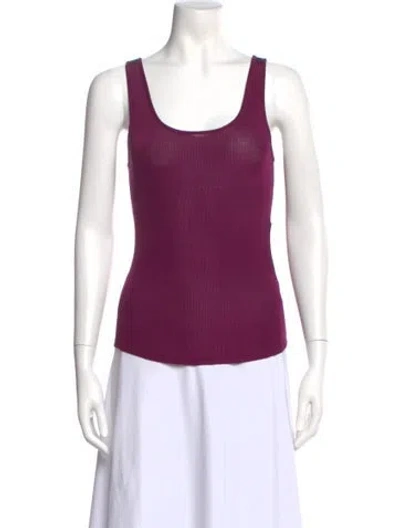 Pre-owned St John Scoop Neck Sleeveless Top In Purple
