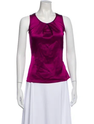 Pre-owned St John Scoop Neck Sleeveless Top In Purple