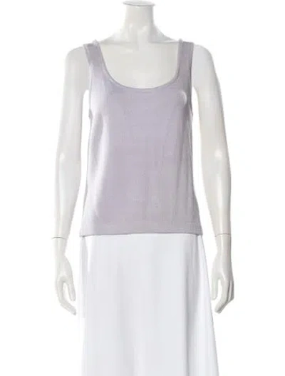 Pre-owned St John Scoop Neck Sleeveless Top In Purple