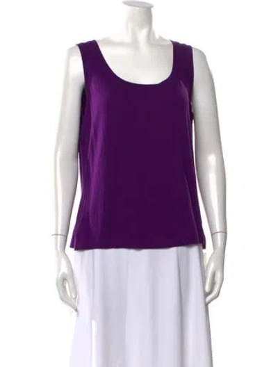 Pre-owned St John Scoop Neck Sleeveless Top In Purple