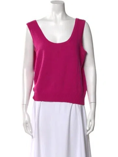 Pre-owned St John Scoop Neck Sleeveless Top In Purple
