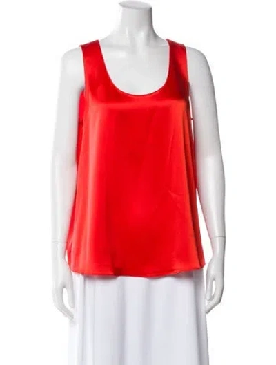 Pre-owned St John Scoop Neck Sleeveless Top In Red
