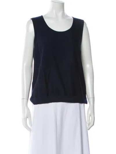 Pre-owned St John Scoop Neck Sleeveless Top W/ Tags In Black
