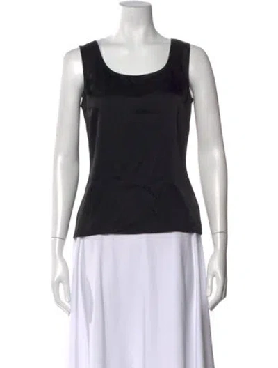 Pre-owned St John Scoop Neck Sleeveless Top W/ Tags In Black