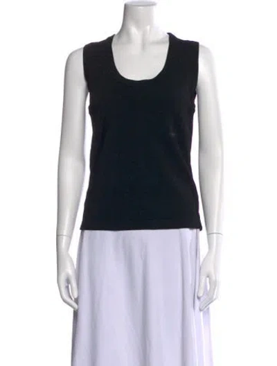 Pre-owned St John Scoop Neck Sleeveless Top W/ Tags In Black
