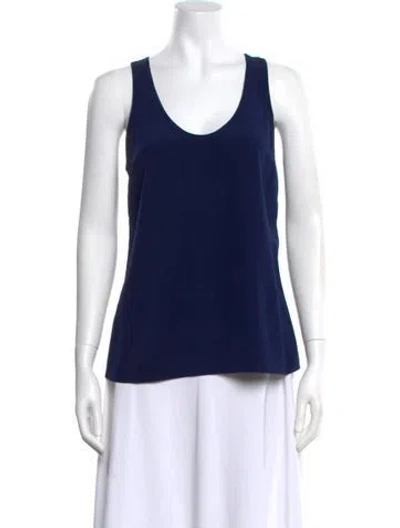 Pre-owned St John Scoop Neck Sleeveless Top W/ Tags In Blue