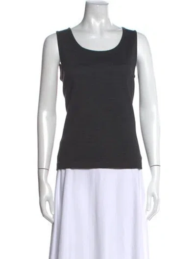 Pre-owned St John Scoop Neck Sleeveless Top W/ Tags In Gray