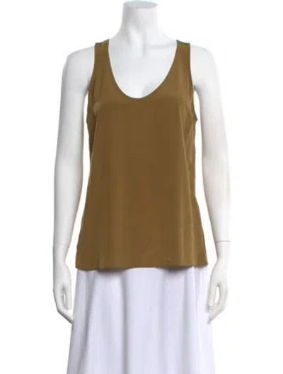 Pre-owned St John Scoop Neck Sleeveless Top W/ Tags In Green