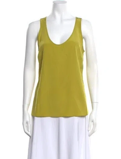 Pre-owned St John Scoop Neck Sleeveless Top W/ Tags In Green