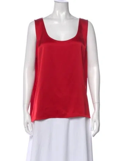 Pre-owned St John Scoop Neck Sleeveless Top W/ Tags In Red