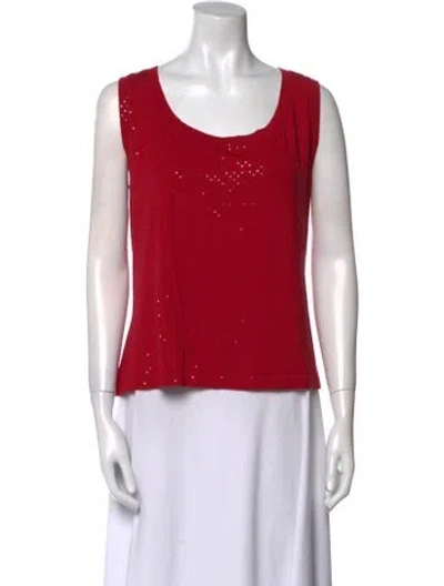 Pre-owned St John Scoop Neck Sleeveless Top W/ Tags In Red