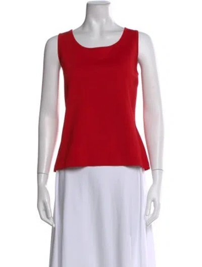 Pre-owned St John Scoop Neck Sleeveless Top W/ Tags In Red