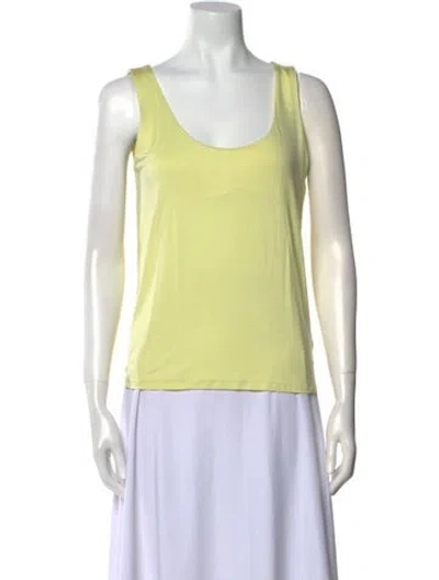 Pre-owned St John Scoop Neck Sleeveless Top In Yellow