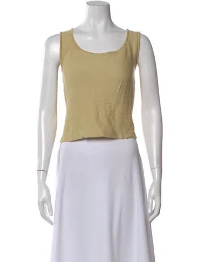 Pre-owned St John Scoop Neck Sleeveless Top In Yellow