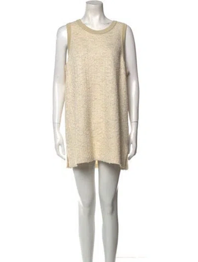Pre-owned St John Scoop Neck Sleeveless Tunic In Neutral