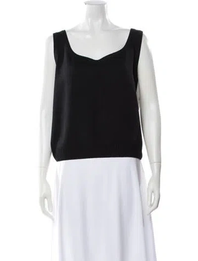 Pre-owned St John Scoop Neck Sweater In Black