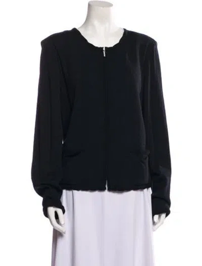 Pre-owned St John Scoop Neck Sweater In Black