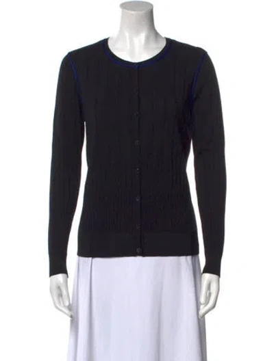 Pre-owned St John Scoop Neck Sweater In Black