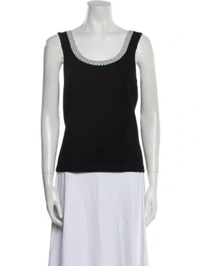 Pre-owned St John Scoop Neck Sweater In Black
