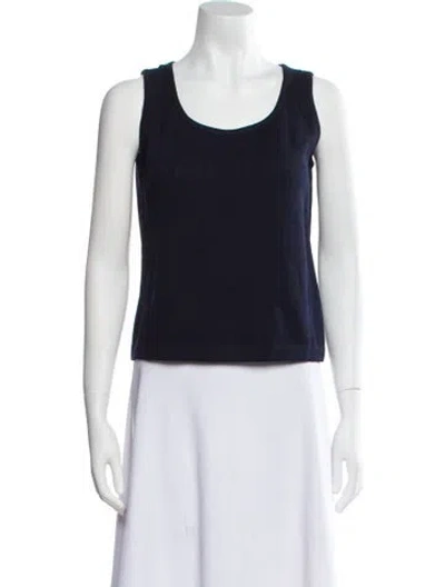 Pre-owned St John Scoop Neck Sweater In Black