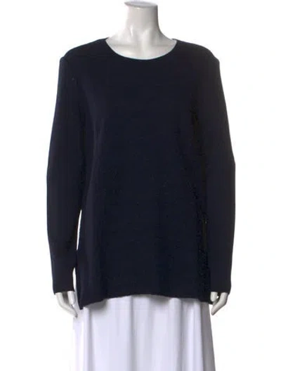 Pre-owned St John Scoop Neck Sweater In Black