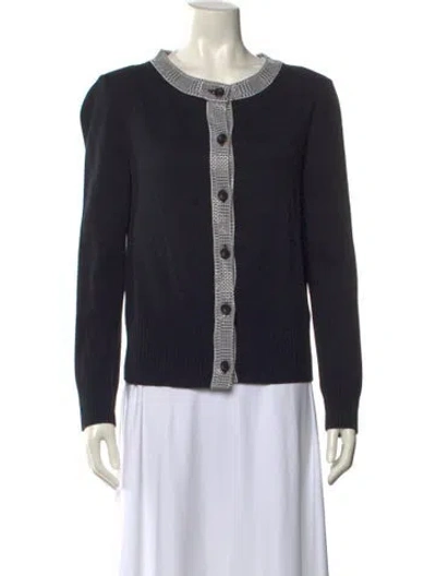 Pre-owned St John Scoop Neck Sweater In Black